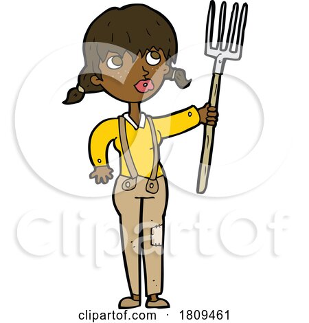 Cartoon Black Woman Farmer by lineartestpilot