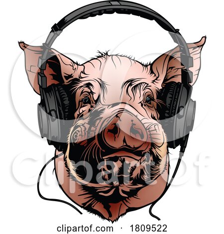 Cool Pig Wearing Headphones by dero