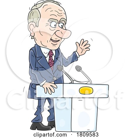 Cartoon Politician Giving a Speech by Alex Bannykh