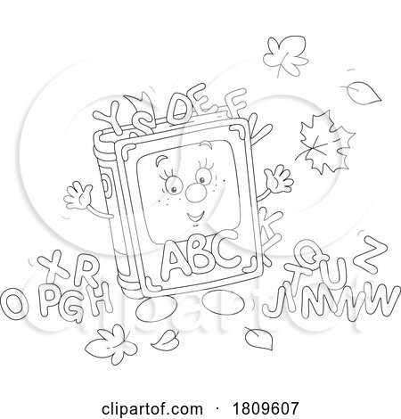 Cartoon Book Mascot Teaching About the Alphabet by Alex Bannykh
