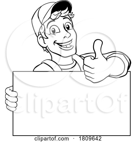 Handyman Mechanic Painter Plumber Cartoon Mascot by AtStockIllustration
