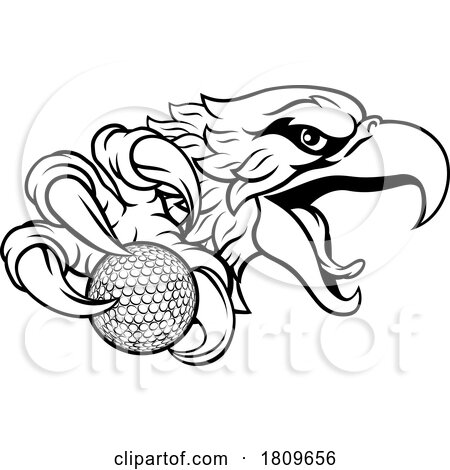 Eagle Hawk Golf Ball Cartoon Sports Team Mascot by AtStockIllustration