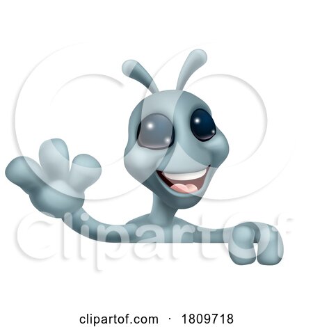 Alien Grey Gray Fun Cartoon Character by AtStockIllustration