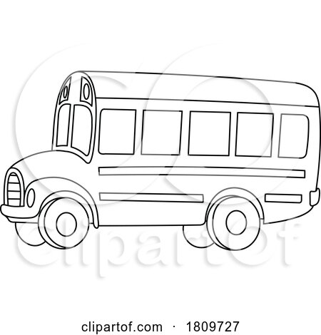 Cartoon Black and White School Bus by yayayoyo