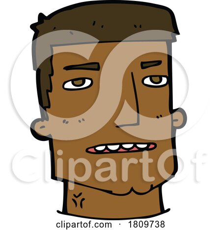 Sticker of a Cartoon Male Head by lineartestpilot