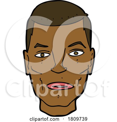 Sticker of a Cartoon Serious Male Face by lineartestpilot