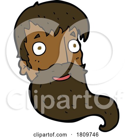 Sticker of a Cartoon Bearded Man by lineartestpilot
