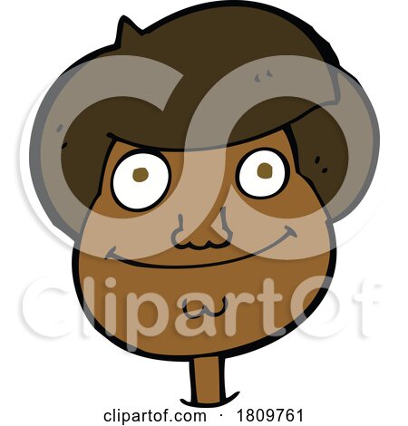 Sticker of a Cartoon Happy Boys Face by lineartestpilot