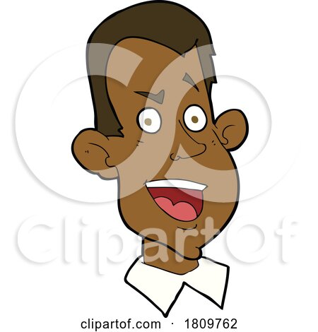 Sticker of a Cartoon Male Face by lineartestpilot