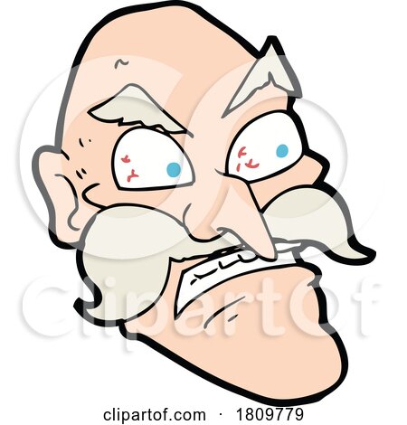 Sticker of a Cartoon Angry Old Man by lineartestpilot