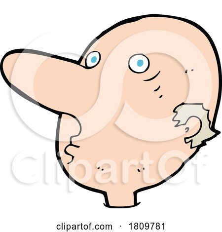 Sticker of a Cartoon Balding Man by lineartestpilot