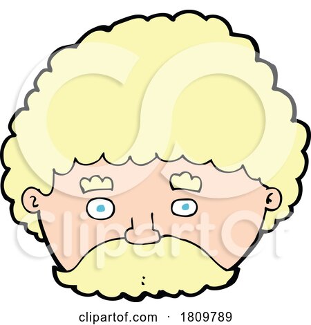 Sticker of a Cartoon Man with Mustache by lineartestpilot
