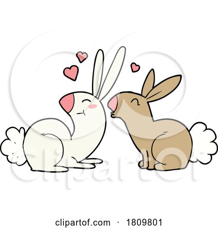 cartoon rabbits in love by lineartestpilot