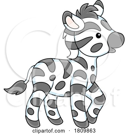 Licensed Clipart Cartoon Baby Zebra by Alex Bannykh