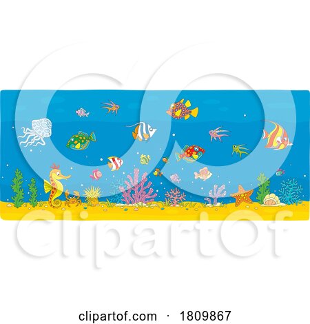 Licensed Clipart Cartoon Swimming Sea Creatures by Alex Bannykh