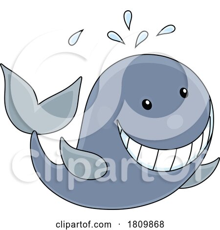 Licensed Clipart Cartoon Happy Whale by Alex Bannykh