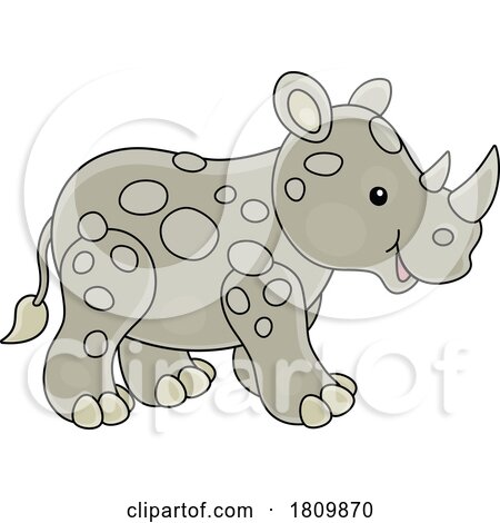 Licensed Clipart Cartoon Baby Rhino by Alex Bannykh