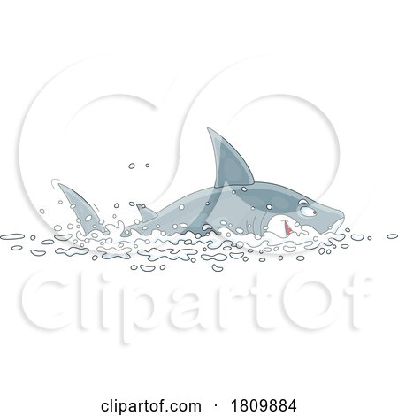 Licensed Clipart Cartoon Shark Swimming by Alex Bannykh