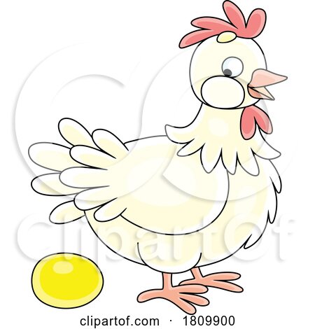 Licensed Clipart Cartoon Hen with a Golden Egg by Alex Bannykh