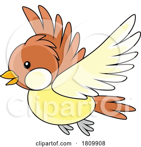 Licensed Clipart Cartoon Flying Bird by Alex Bannykh