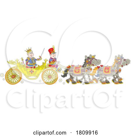 Licensed Clipart Cartoon Evil King in a Carriage by Alex Bannykh