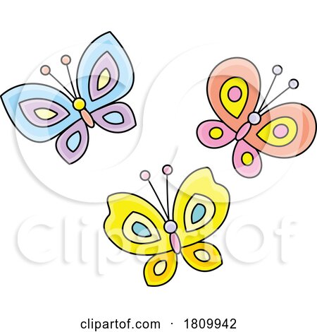 Licensed Clipart Cartoon Spring Butterflies by Alex Bannykh