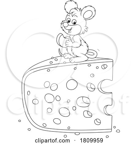 Licensed Clipart Cartoon Mouse with Cheese by Alex Bannykh