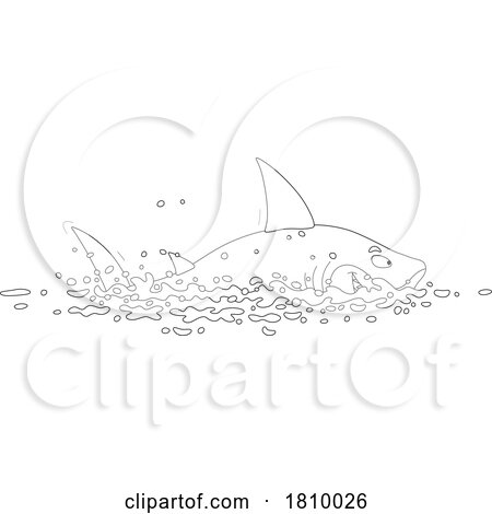 Licensed Clipart Cartoon Shark Swimming by Alex Bannykh