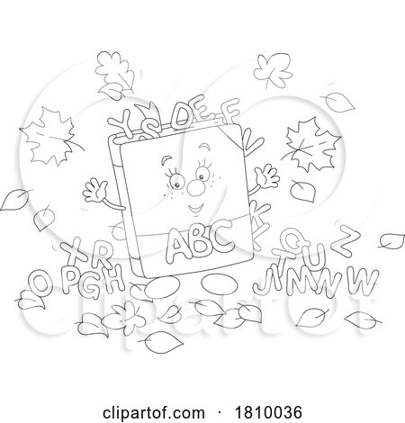 Cartoon School Book Mascot with Alphabet Letters by Alex Bannykh