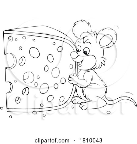 Licensed Clipart Cartoon Mouse with Cheese by Alex Bannykh