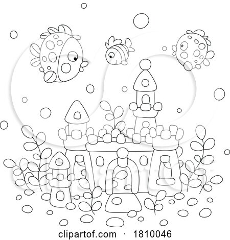 Licensed Clipart Cartoon Fish over a Castle by Alex Bannykh