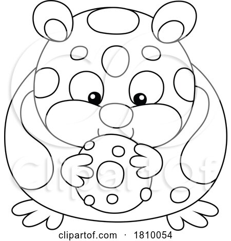 Licensed Clipart Cartoon Hamster Eating a Bagel by Alex Bannykh