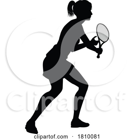 Tennis Player Woman Sports Person Silhouette by AtStockIllustration