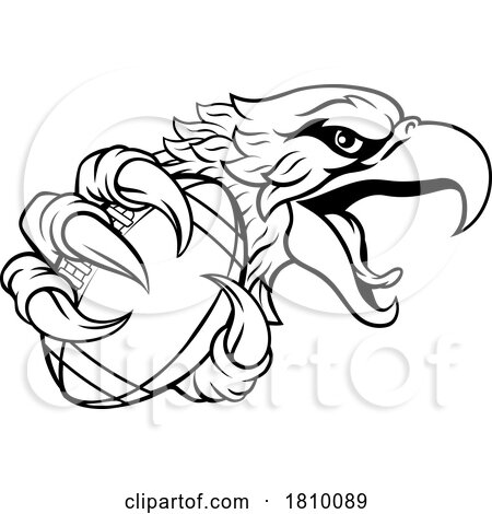 Eagle Hawk American Football Ball Cartoon Mascot by AtStockIllustration