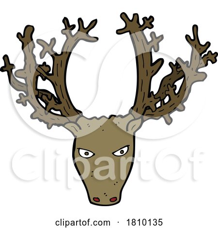 Cartoon Stag Head by lineartestpilot