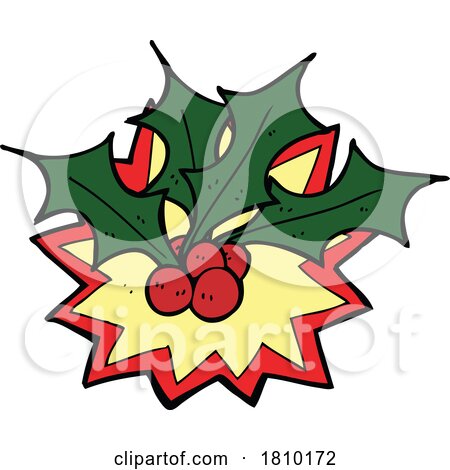 Cartoon Christmas Holly by lineartestpilot