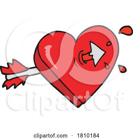 Cartoon Arrow Through Heart by lineartestpilot
