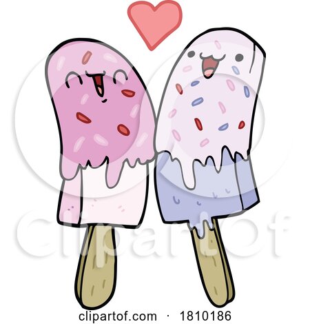 Cartoon Ice Lolly in Love by lineartestpilot