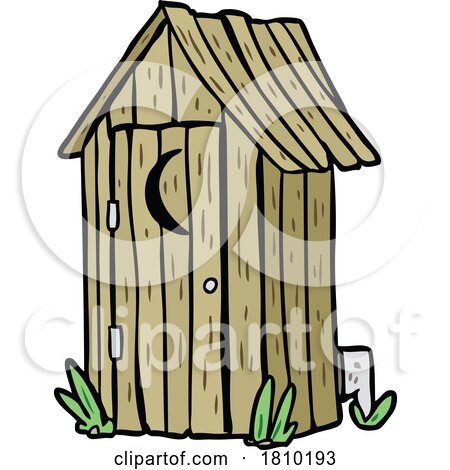 Cartoon Outdoor Toilet Outhouse by lineartestpilot
