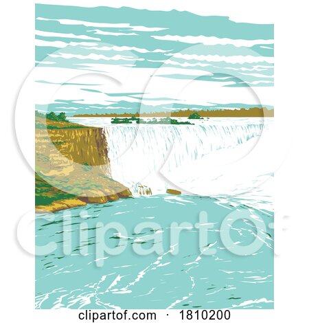 Horseshoe Falls in Niagara Falls Ontario Canada WPA Poster Art by patrimonio