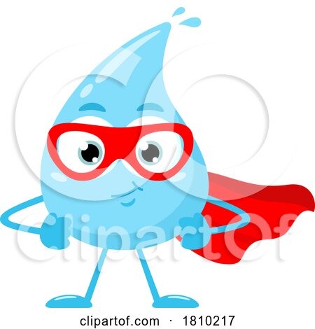 Water Drop Mascot Super Hero Licensed Clipart Cartoon by Hit Toon