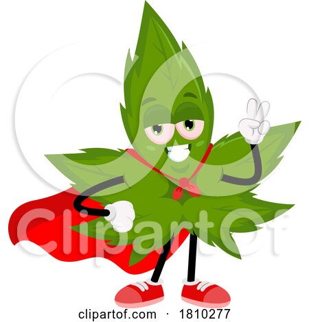 Super Pot Leaf Mascot Licensed Clipart Cartoon by Hit Toon