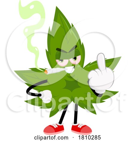 Pot Leaf Mascot Licensed Clipart Cartoon by Hit Toon