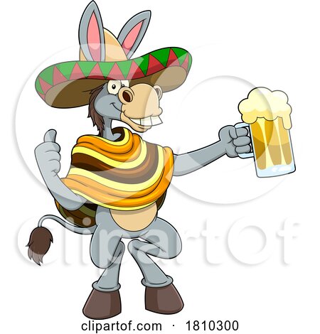 Mexican Donkey Mascot Licensed Clipart Cartoon by Hit Toon