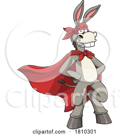 Super Donkey Mascot Licensed Clipart Cartoon by Hit Toon