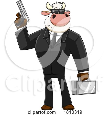 Cow Mascot Agent Licensed Clipart Cartoon by Hit Toon