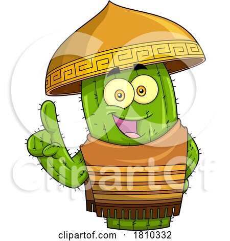Mexican Cactus Mascot Licensed Clipart Cartoon by Hit Toon