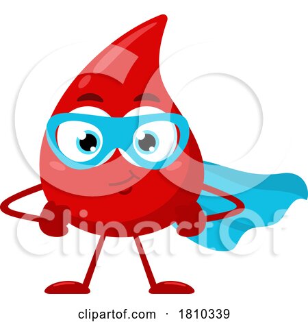 Blood Drop Mascot Super Hero Licensed Clipart Cartoon by Hit Toon