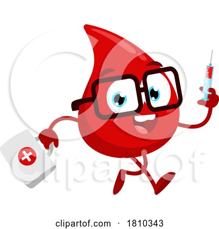 Blood Drop Mascot First Responder Licensed Clipart Cartoon by Hit Toon