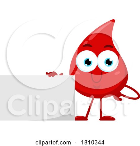 Blood Drop Mascot by a Sign Licensed Clipart Cartoon by Hit Toon